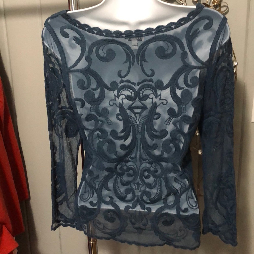 Express blue lace top size XS - Picture 3 of 4